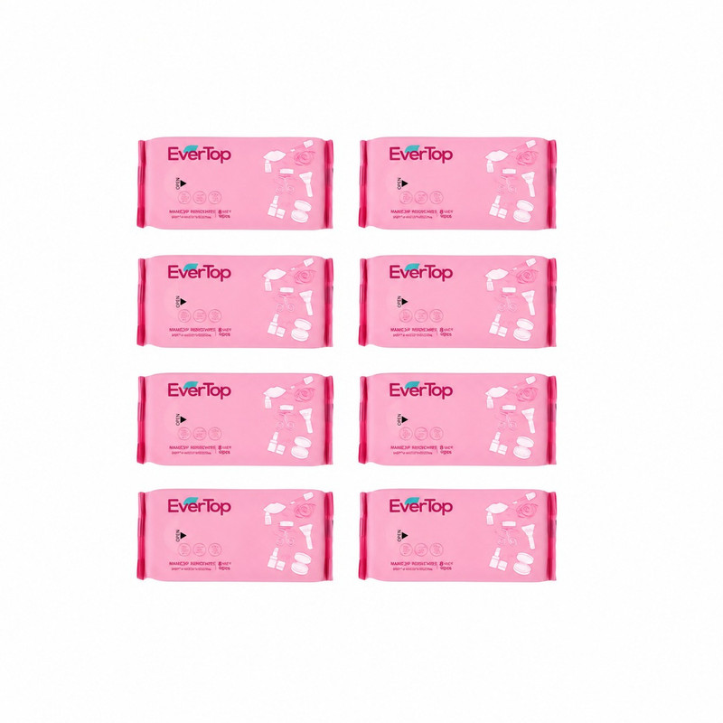 دستمال مرطوب اورتاپ مدل Makeup remover وزن 295 گرم، بدون الکل، حاوی ویتامین E، بسته 8 عددی