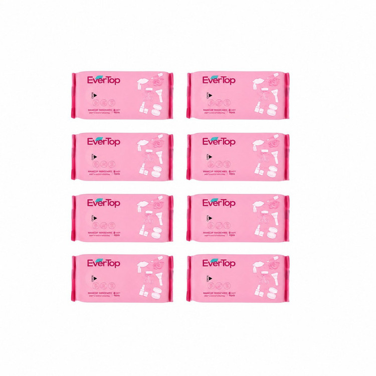 دستمال مرطوب اورتاپ مدل Makeup remover وزن 295 گرم، بدون الکل، حاوی ویتامین E، بسته 8 عددی